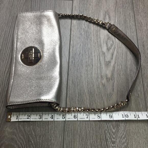 Kate Spade New York Chain Leather Sling Shoulder Bag Metallic Logo Hardware - Picture 3 of 8